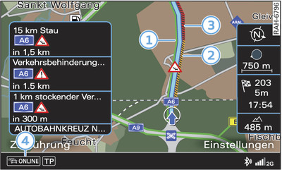 Farbige Markierungen in der Karte